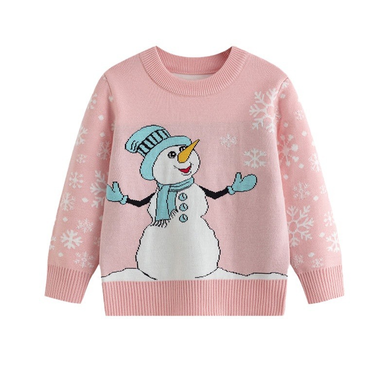 Cartoon snowman baby base pullover knitted sweater