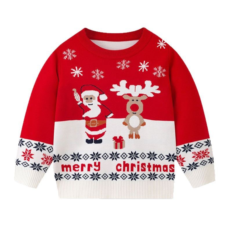 Cartoon Santa Claus Baby Undercover Knitted Shirt