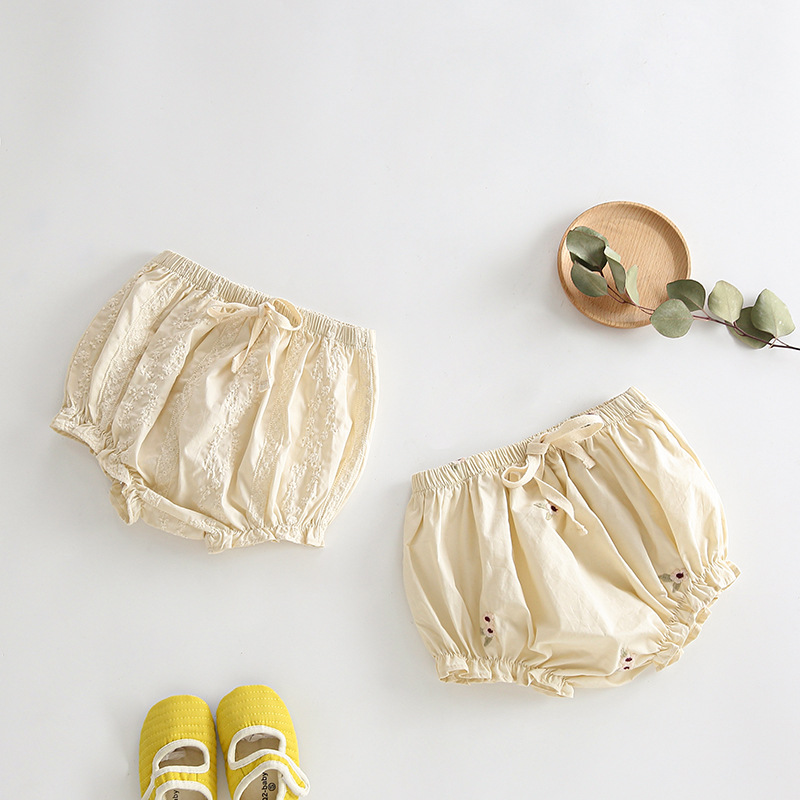 Summer Baby Shorts Embroidered Solid Color Casual Pants