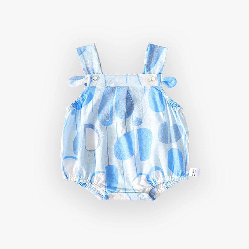 Baby Summer Thin Section Female Baby Suspender One-Piece Clothes Princess Summer Clothes Triangle Rompers - Image 3