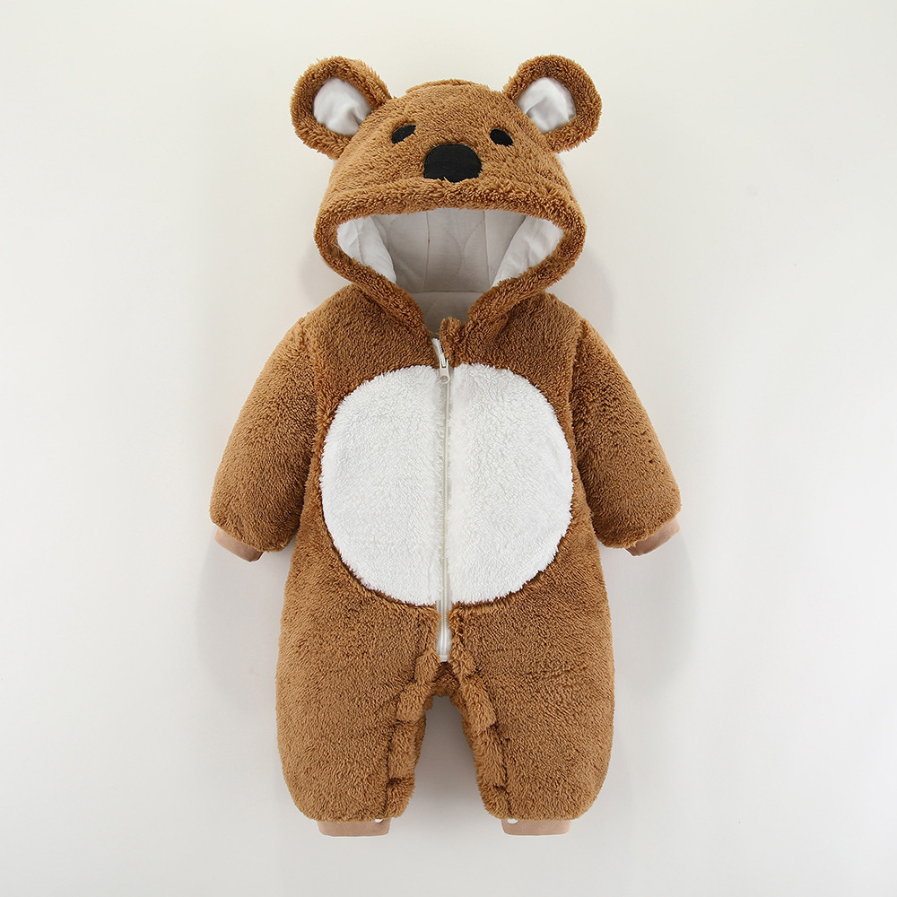 Baby Clothes Autumn And Winter Clothes One-Piece Thickened Romper Newborn Cotton Coat Outing Suit Hugging Clothes - Image 4