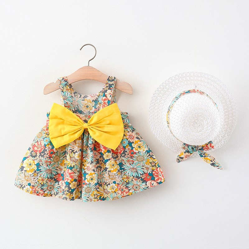 Children's Skirts Chest Bow Dresses Pastoral Princess Skirts