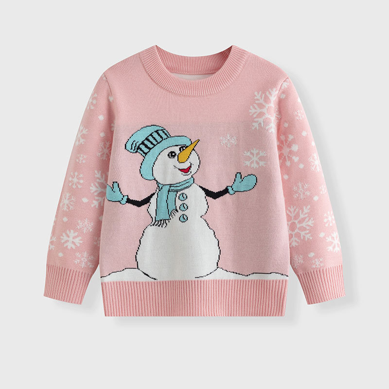 Cartoon snowman baby base pullover knitted sweater - Image 2