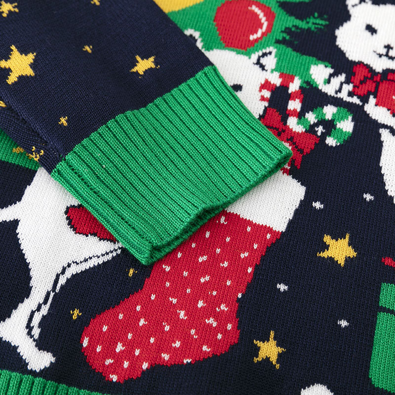 Children's cartoon cat Christmas baby base pullover sweater - Image 5