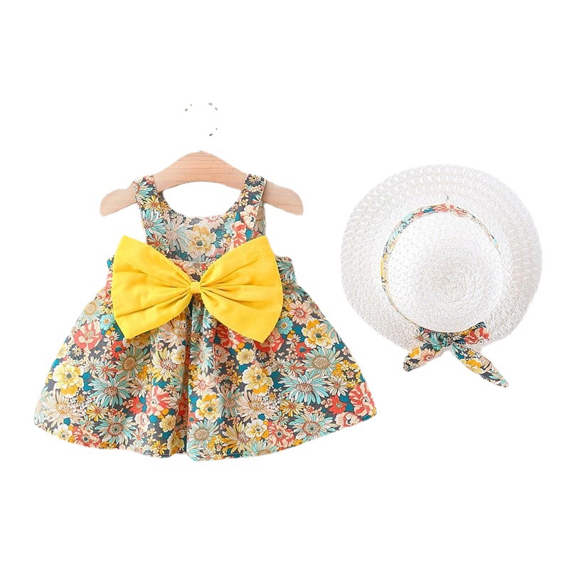 Children's Skirts Chest Bow Dresses Pastoral Princess Skirts - Image 3