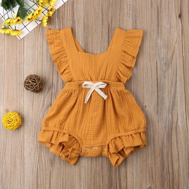 Newborn Baby Girls Ruffle Sleeveless Romper Jumpsuit Outfits - Image 7