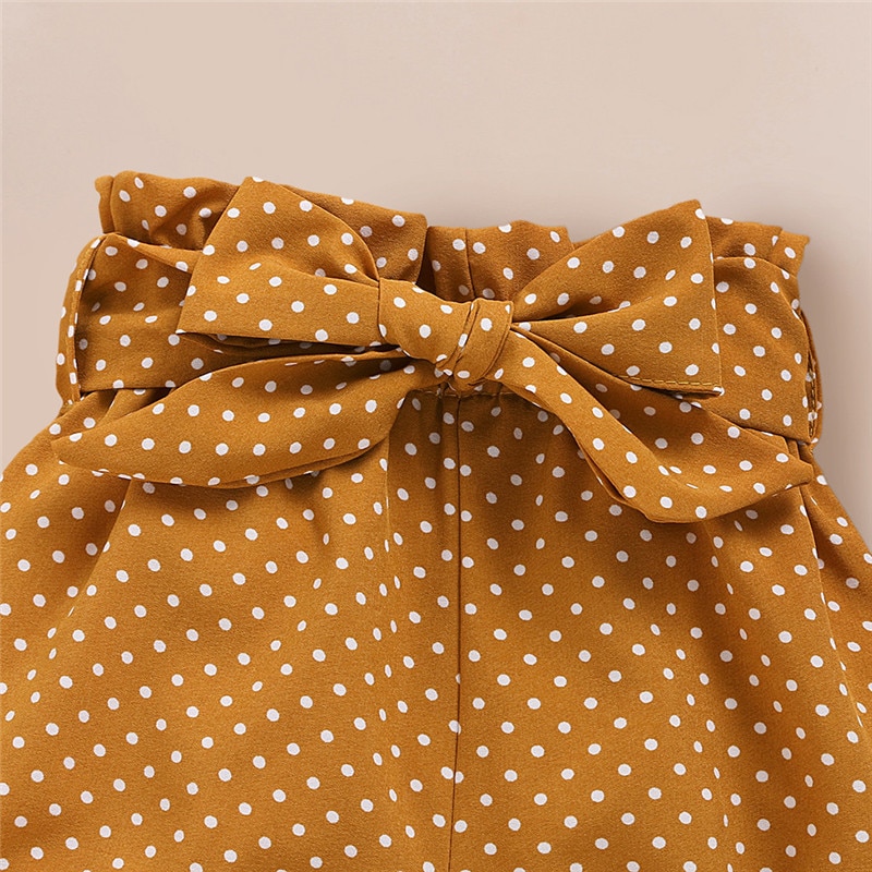 Newborn Girls Letter Print Romper Bodysuit+Dot Pants+headband - Image 5