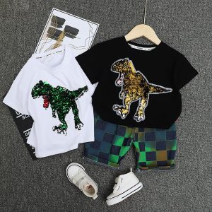 Children's Clothing Summer Suits New Fashionable Summer Handsome Baby Summer Short Sleeve Clothes Two-Piece Suit