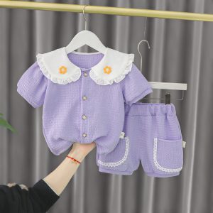 New Fashionable Children's Clothing Girl Summer Princess Suit Baby Girl Summer Two-Piece Suit