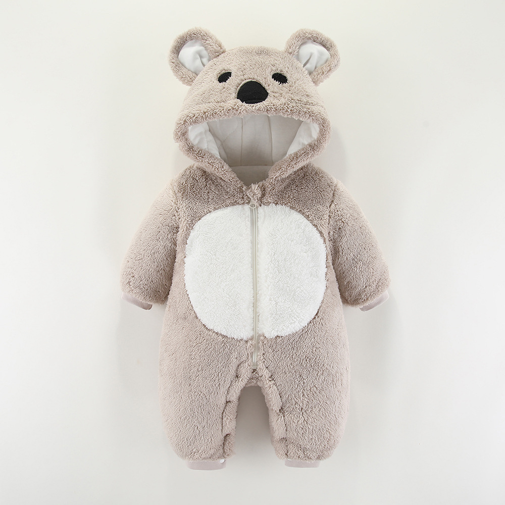 Baby Clothes Autumn And Winter Clothes One-Piece Thickened Romper Newborn Cotton Coat Outing Suit Hugging Clothes - Image 3