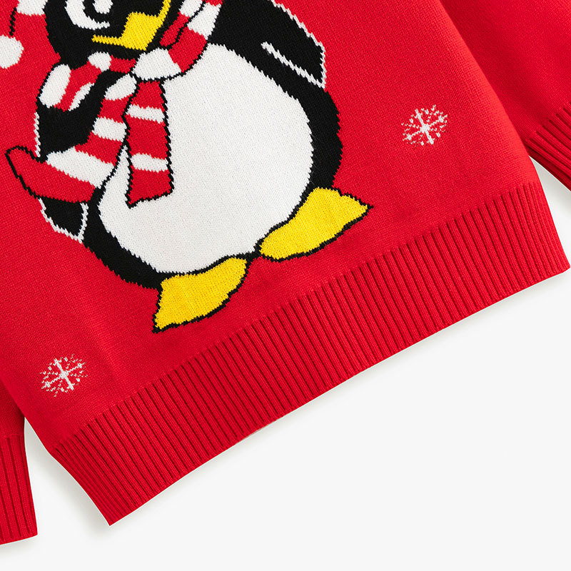 Children's cartoon Christmas sweater penguin baby base pullover knit sweater - Image 4