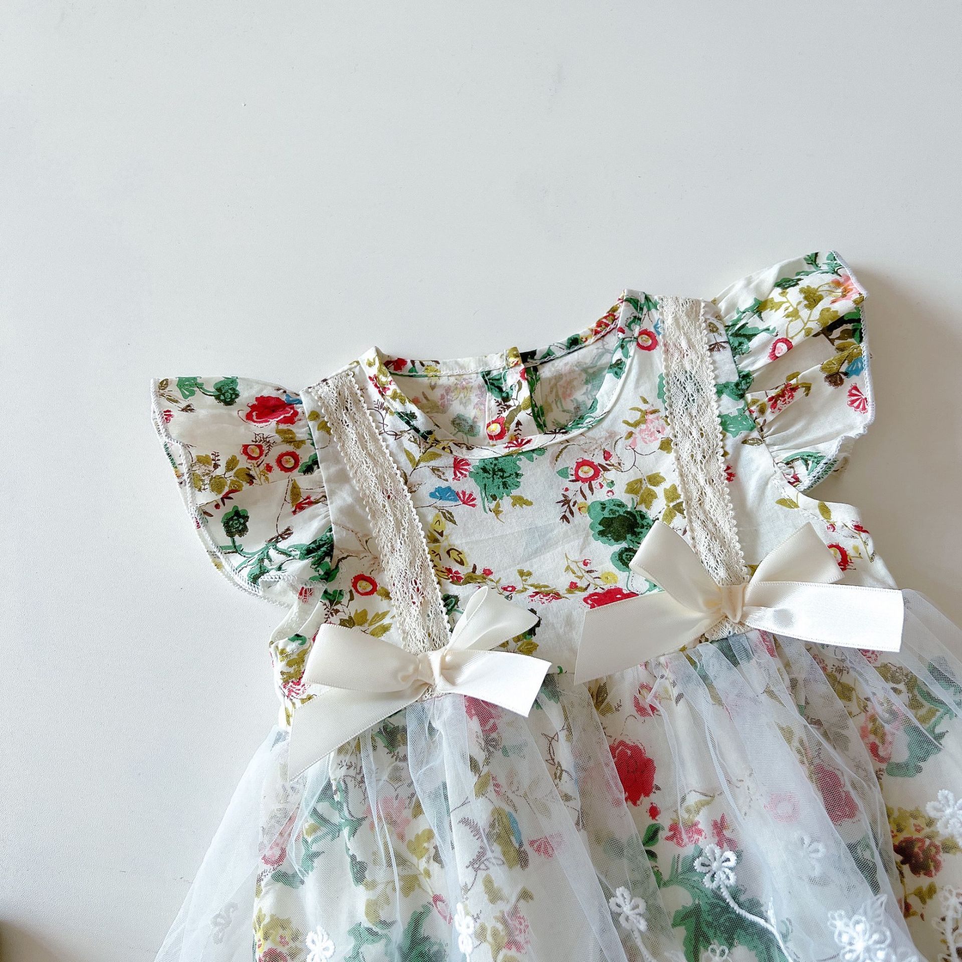 ins Summer baby girl baby flying sleeve jumpsuit - Image 3