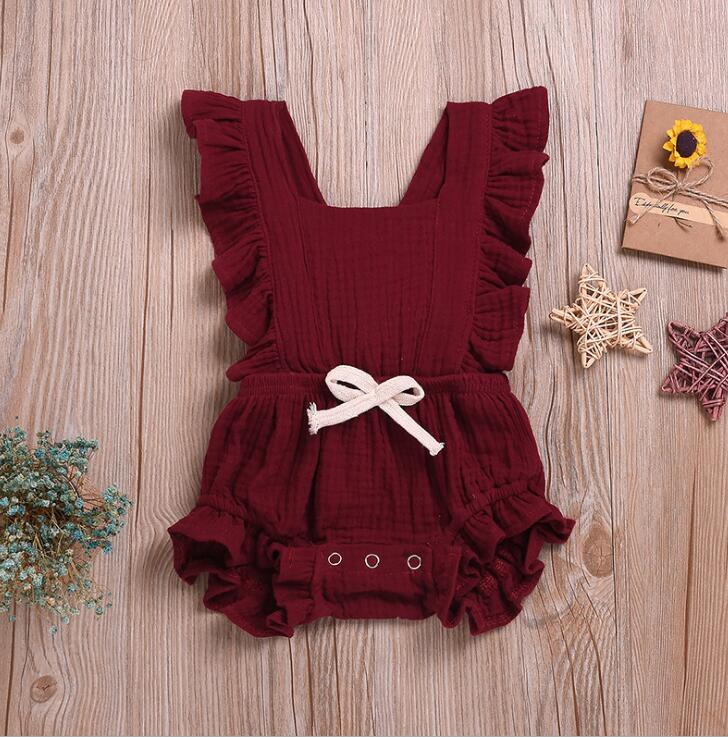 Newborn Baby Girls Ruffle Sleeveless Romper Jumpsuit Outfits - Image 6