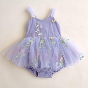 Summer women's treasure mesh camisole jumpsuit cute embroidered princess skirt baby one year old outfit