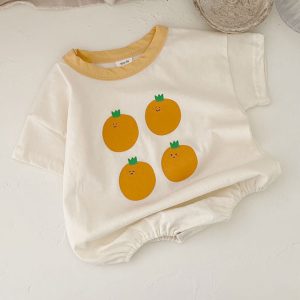 Ins Baby Refreshing Fruit Short-Sleeved Jumpsuit