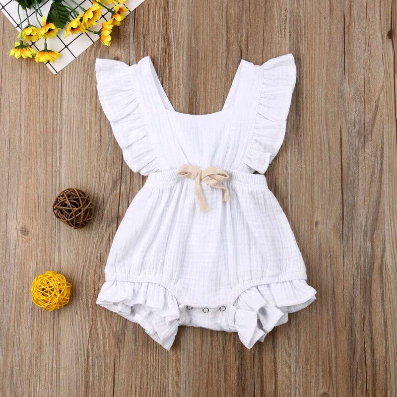 Newborn Baby Girls Ruffle Sleeveless Romper Jumpsuit Outfits - Image 11
