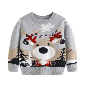 deer sweater baby base pullover knit sweater