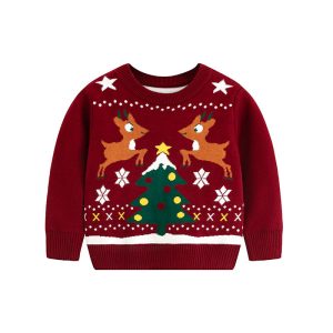Christmas Tree Children's Cute Sweater Girl Baby Undercover Knitted Sweater Children's Clothing