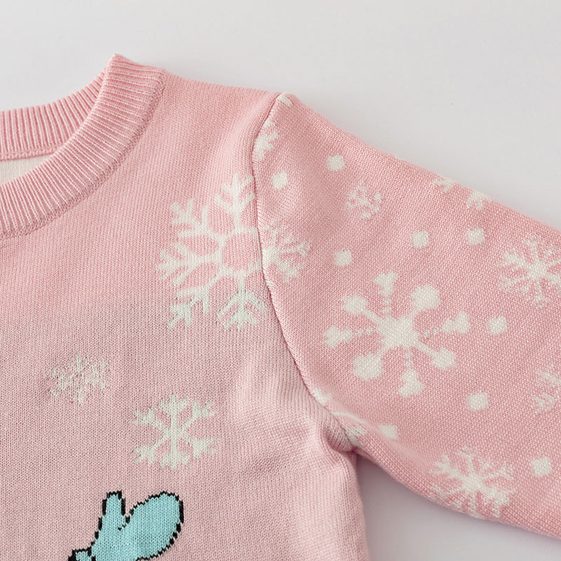Cartoon snowman baby base pullover knitted sweater - Image 4