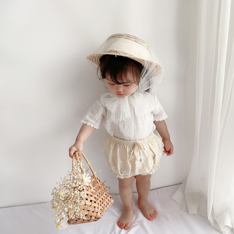 Summer Baby Shorts Embroidered Solid Color Casual Pants - Image 2