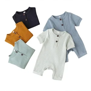 Baby Summer Clothing Baby Boy Girl Infant Short Sleeve Romper Jumpsuit Cotton Outfits Set